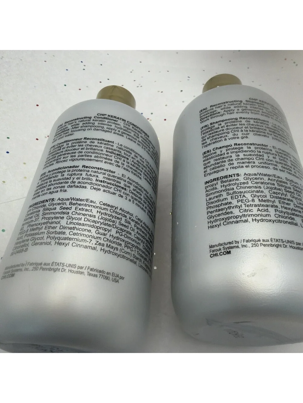 CHI Keratin Shampoo & Conditioner Duo 12oz Set Repair Strength Salon Hair Care